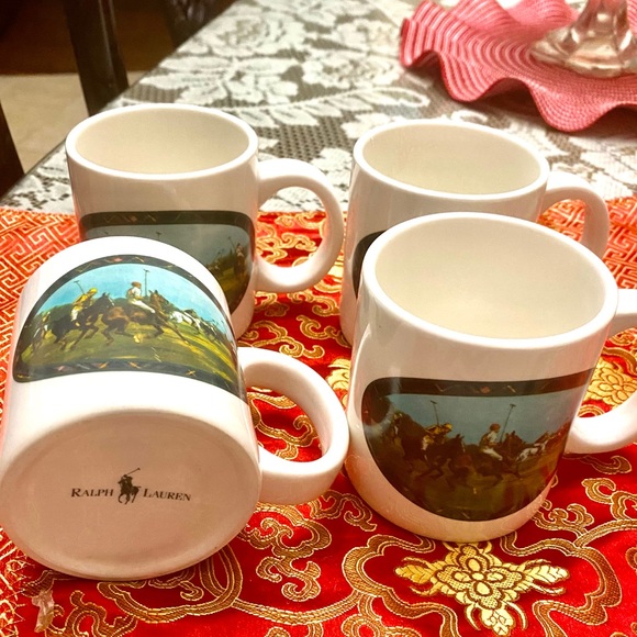 VTG AUTH. RALPH LAUREN 4 COFFEE MUGS - Picture 2 of 4